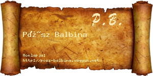 Pósz Balbina névjegykártya